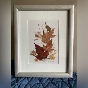 Framed Dried Leaf Arrangement